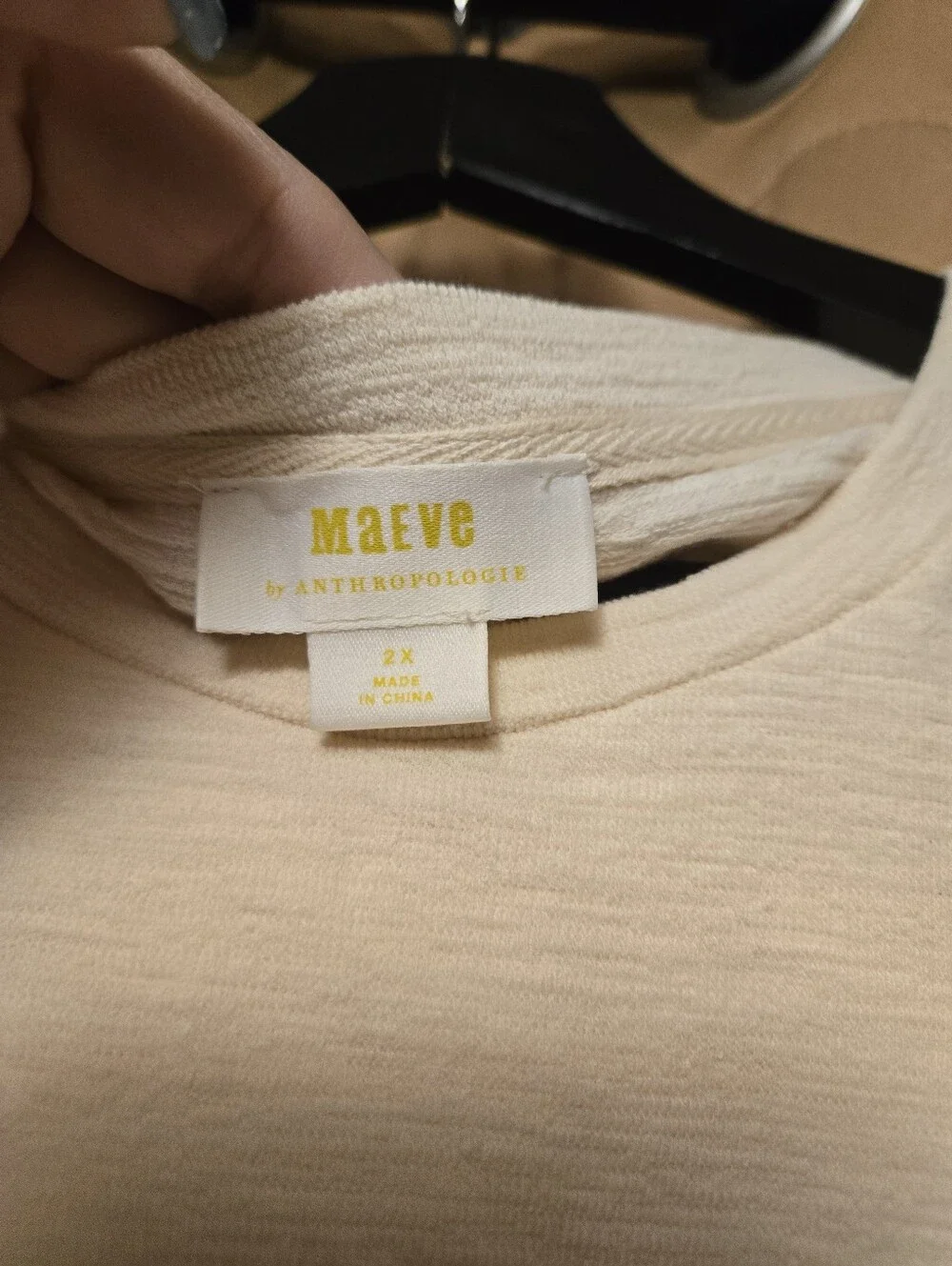 Anthropologie Maeve ivory puff sheer sleeve woven top 2x